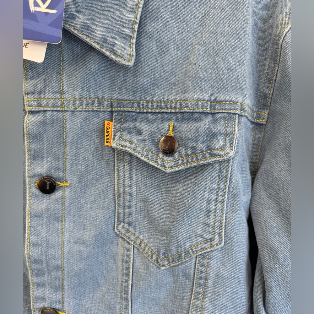 NWT ROMWE Oversized Light Wash Denim Jacket XL - Picture 4 of 7
